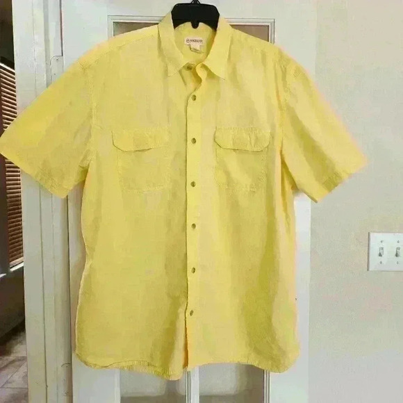 Magellan Men's Button Up Short Sleeve Fishing Shirt XXL Summer Yellow Outdoors - Picture 1 of 11